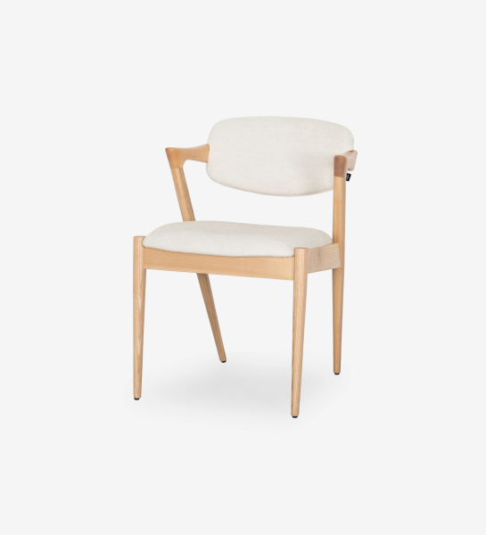 Elba Chair with light oak frame and cream upholstered seat and back