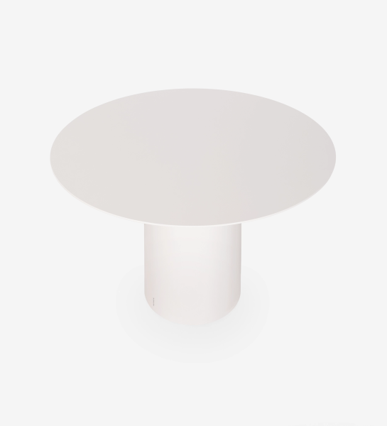 Mesa de Jantar Geneve branca redonda com base cilíndrica