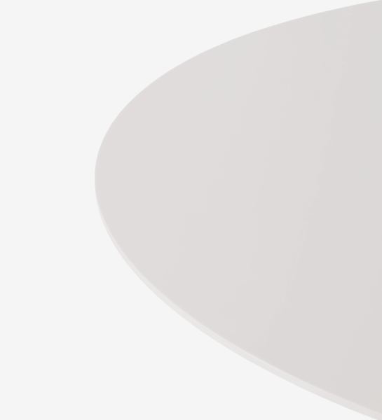 Mesa de Jantar Geneve branca, vista parcial do tampo redondo