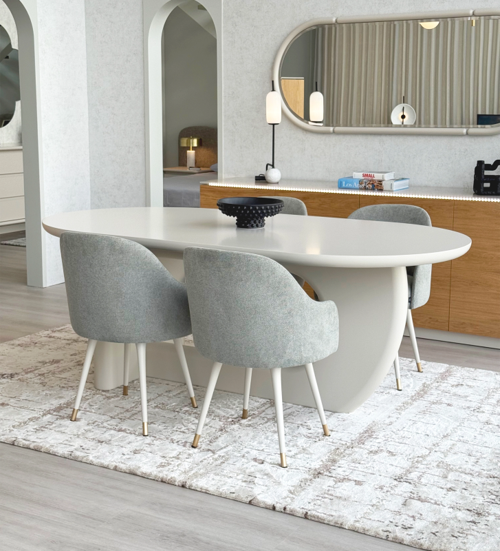 Abstract rug with beige and brown tones, folded edge finish + 6mm feltex backing.