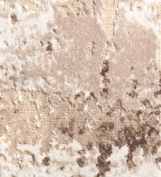 Tapete ARTISAN 204 bege e creme com padrão abstrato e textura felpuda