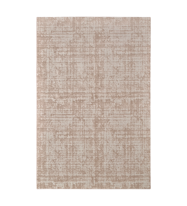 Abstract rug with grey taupe, folded edge finish + 6mm feltex backing.