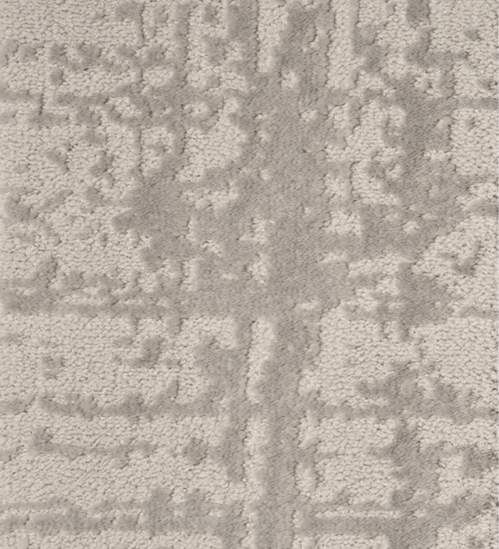 Abstract rug with grey tones, folded edge finish + 6mm feltex backing.