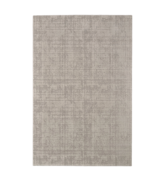 Abstract rug with grey tones, folded edge finish + 6mm feltex backing.