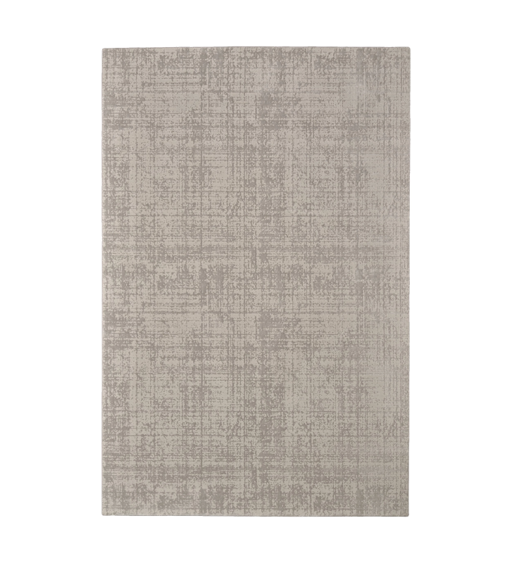 Abstract rug with grey tones, folded edge finish + 6mm feltex backing.