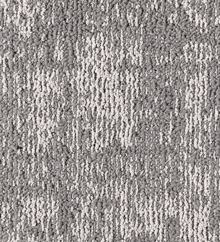 Tapis gris avec texture torsadée, finition Line.