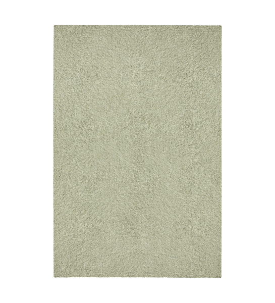 Tapete verde com textura macia, acabamento dobra + feltex 6mm.