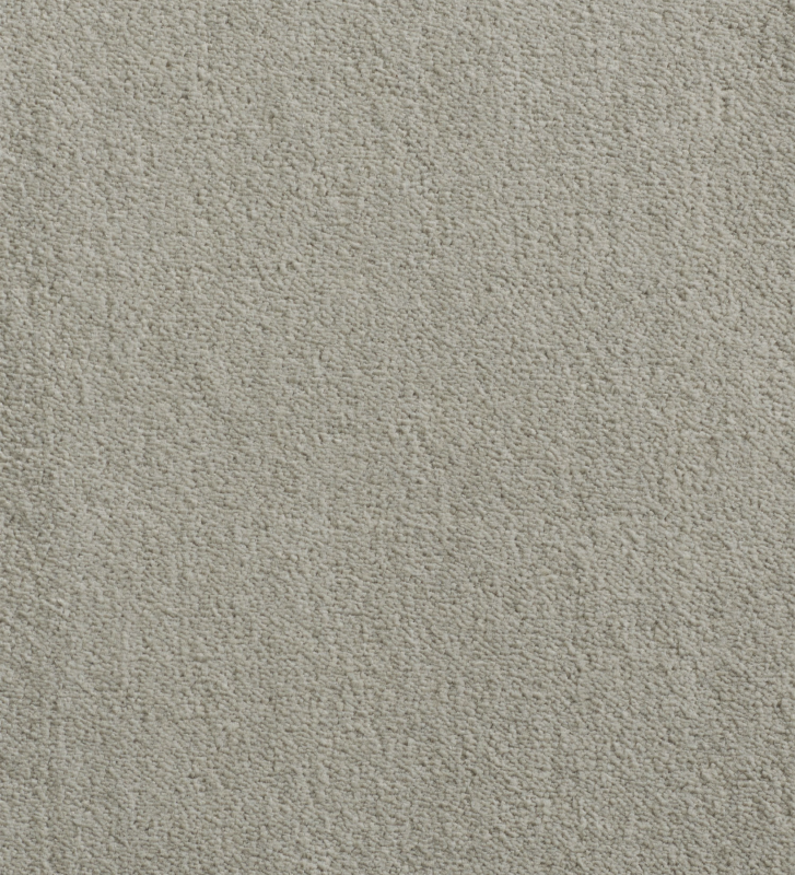 Tapete cinza claro com textura macia, acabamento dobra + feltex 6mm.