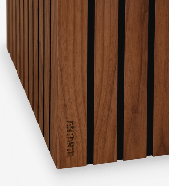 Flower box with friezes, in natural walnut