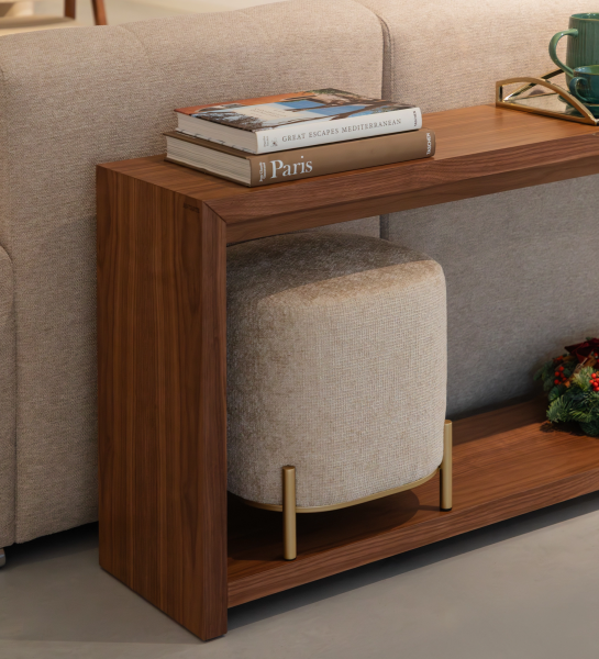 Consola em nogueira natural