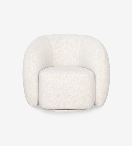 Fauteuil Monaco blanc crème en tissu bouclé