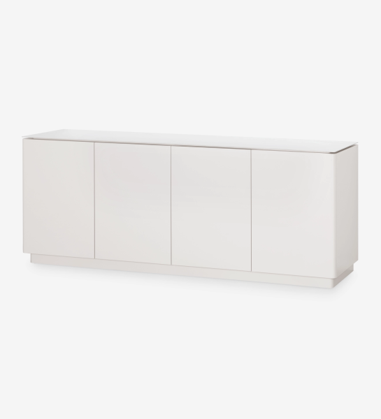 Buffet Geneve blanc à quatre portes au design minimaliste