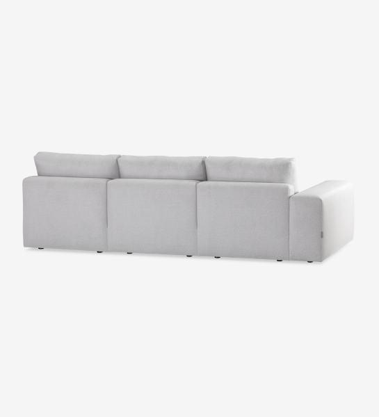 Rear view of light gray Paris sofa with chaise on the right