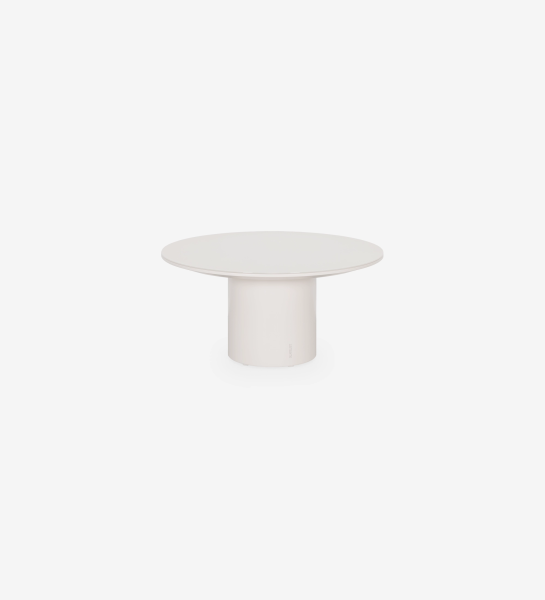 Paris Center Table white round pedestal table with cylindrical base