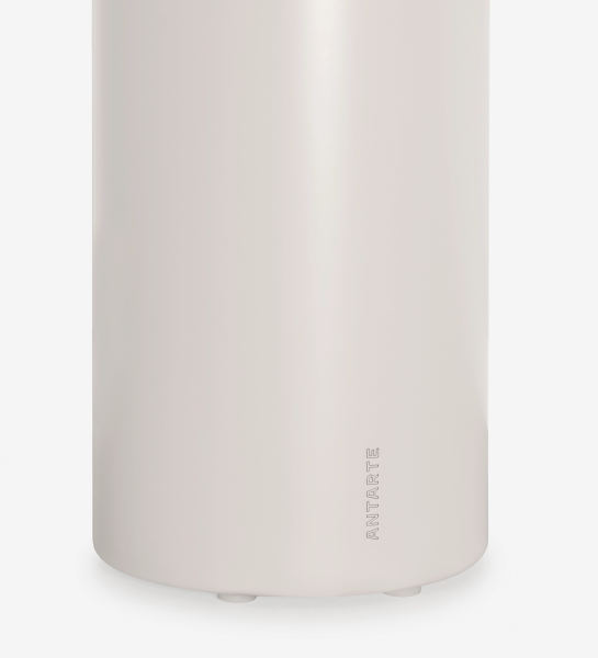 Paris Side Table cream cylindrical base with small feet and vertical ANTARTE logo