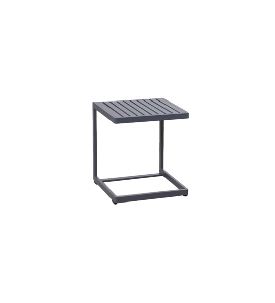 Square side table in anthracite aluminium.