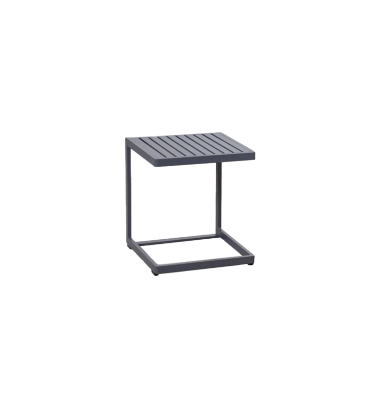 Square side table in anthracite aluminium.