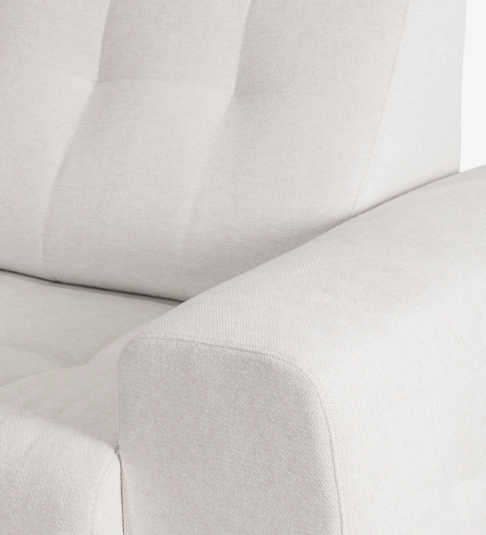 Sofá Madrid de tela beige claro, brazo y respaldo acolchados