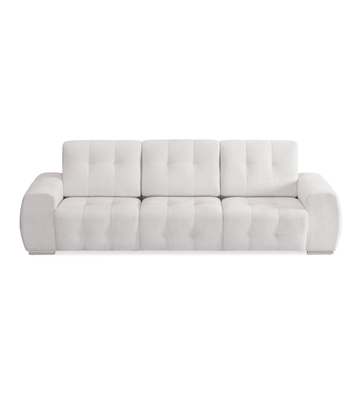 Madrid 3-seater sofa upholstered in pearl fabric, 286 cm.