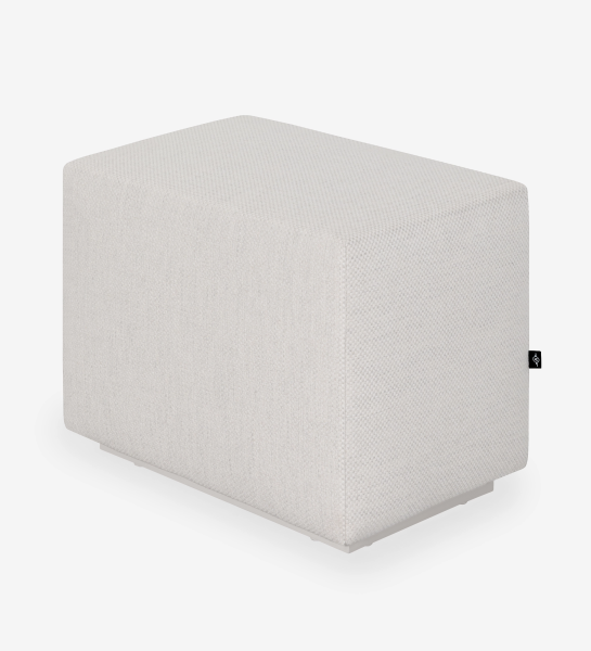 Pouf Nice rectangulaire en tissu beige clair
