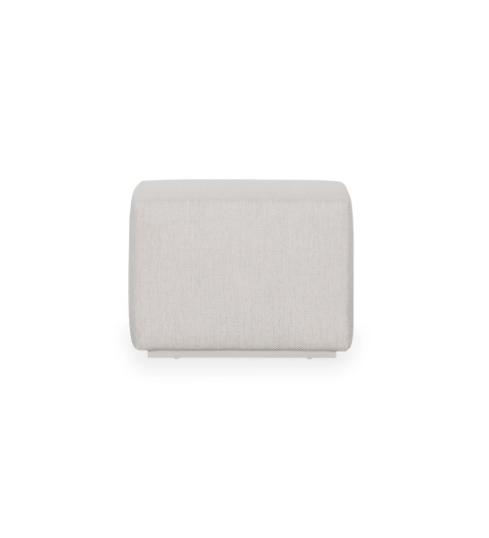 Nice rectangular puff, upholstered in pearl fabric, pearl lacquered baseboard, 55 x 34 cm.
