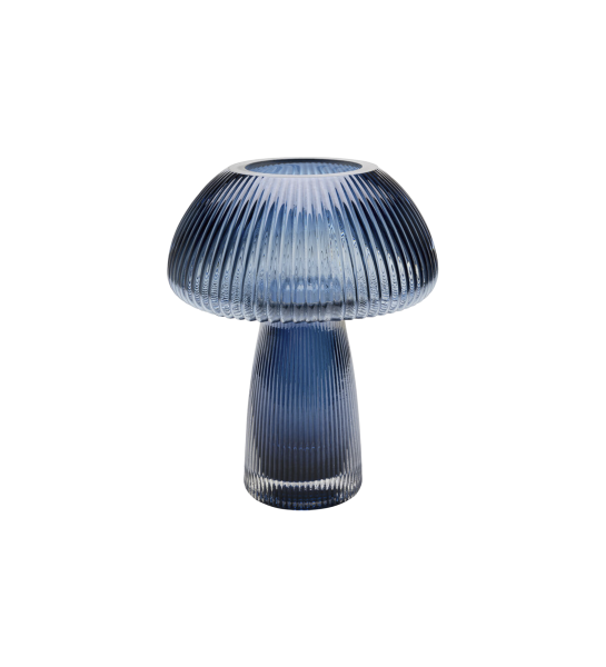 Jarra azul em vidro colorido soprada à mão.