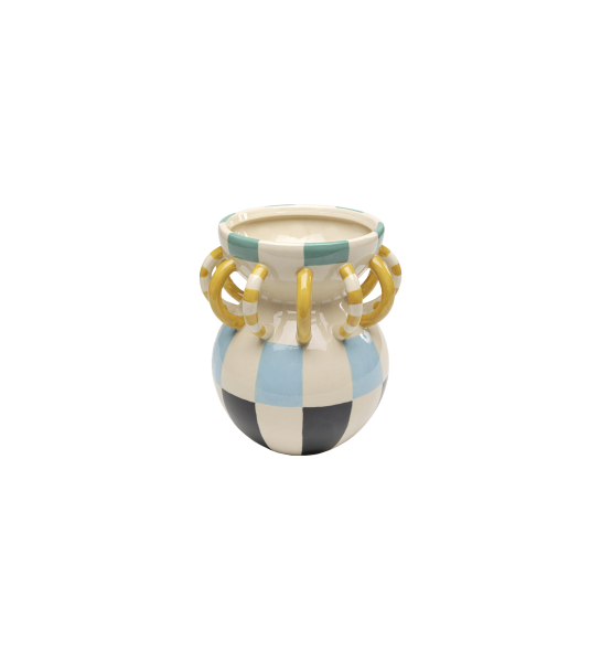 Jarra em porcelana, pintada à mão.