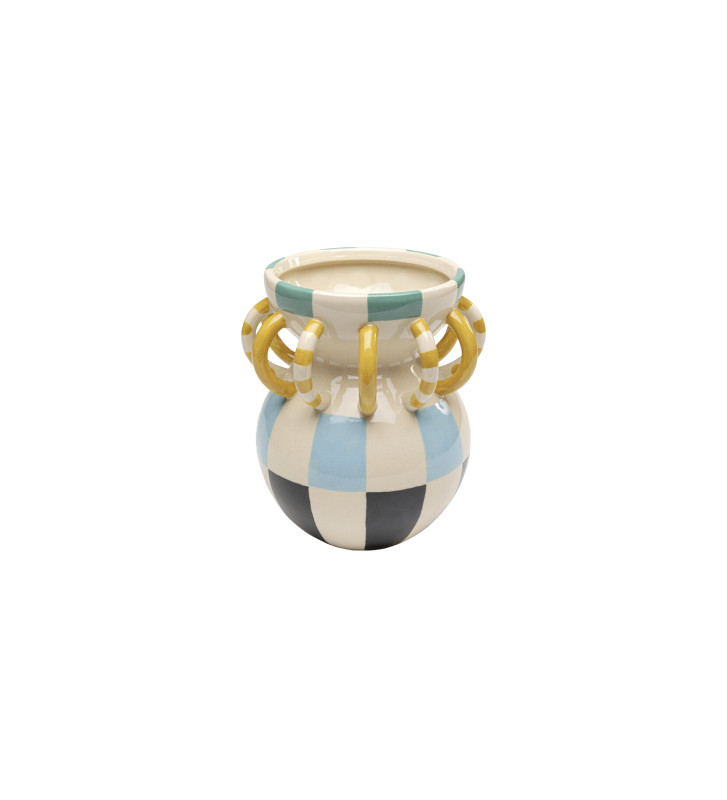 Jarrón de porcelana pintado a mano.