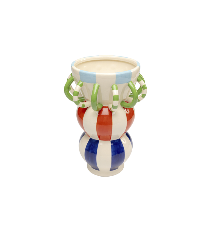 Jarrón de porcelana pintado a mano.