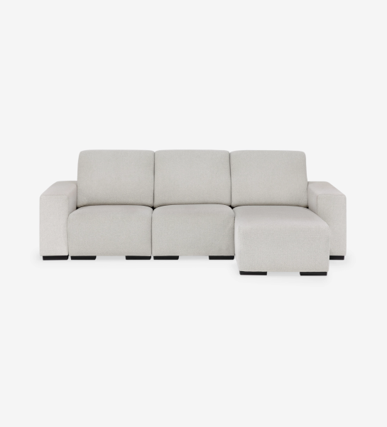 Lagos Sofa with Chaise Longue, light beige modular three-seat with right-hand chaise
