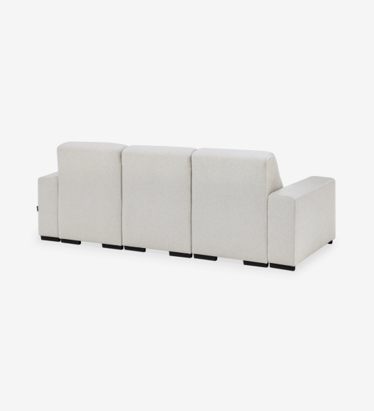Lagos Sofa with chaise longue in cream boucle fabric, rear view
