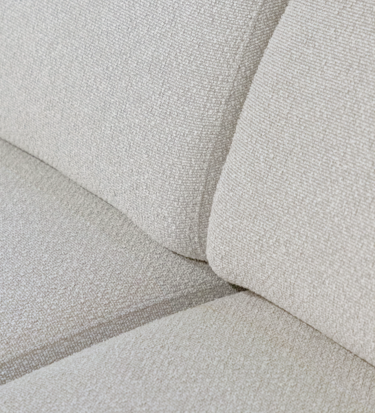 Close-up of beige textured cushions on Lagos Sofa with Chaise Longue