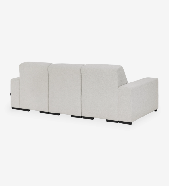 Canapé Lagos 3 places modulaire en tissu blanc vu de dos