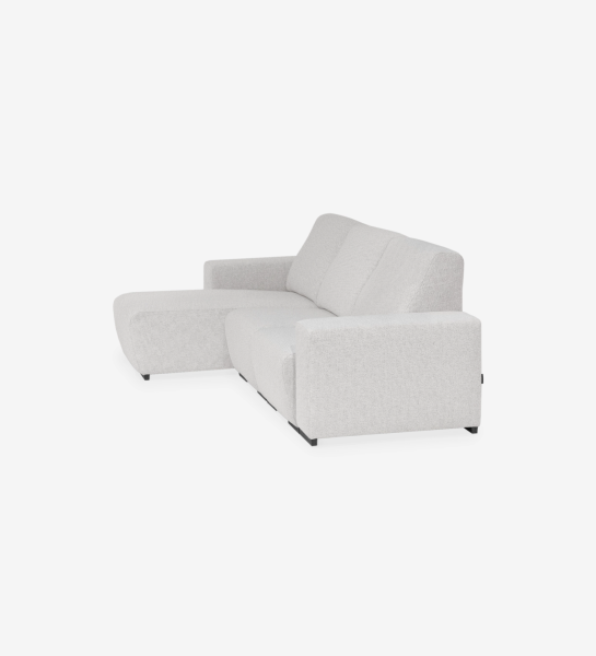 Lagos Sofa with Chaise Longue in light gray fabric with left-side chaise