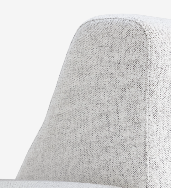 Lagos Sofa with Chaise Longue light grey textured fabric backrest close-up